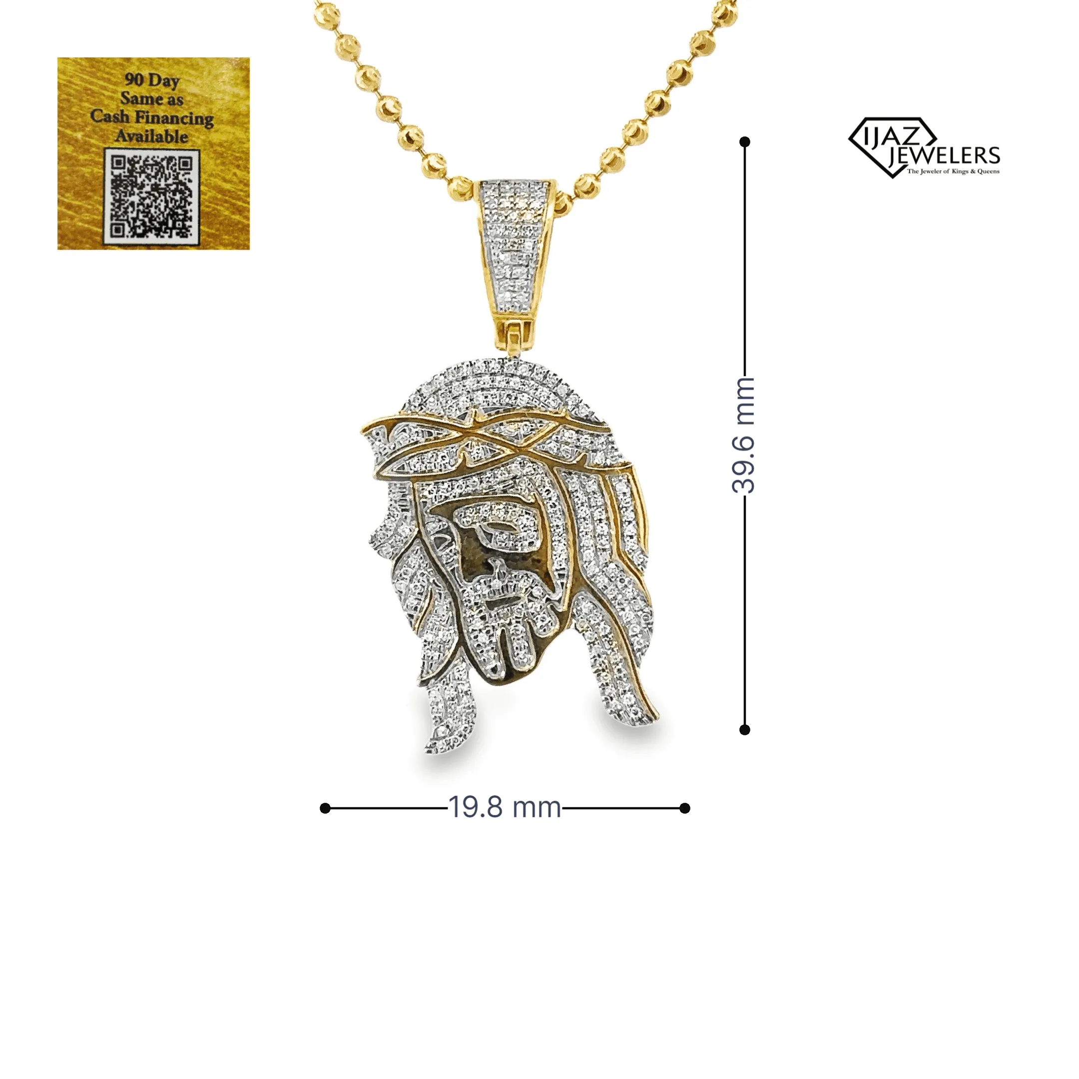 10K Gold 0.56 CTW Diamond Jesus Charm