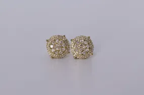 10k Yellow Gold Round Earrings .680Ctw