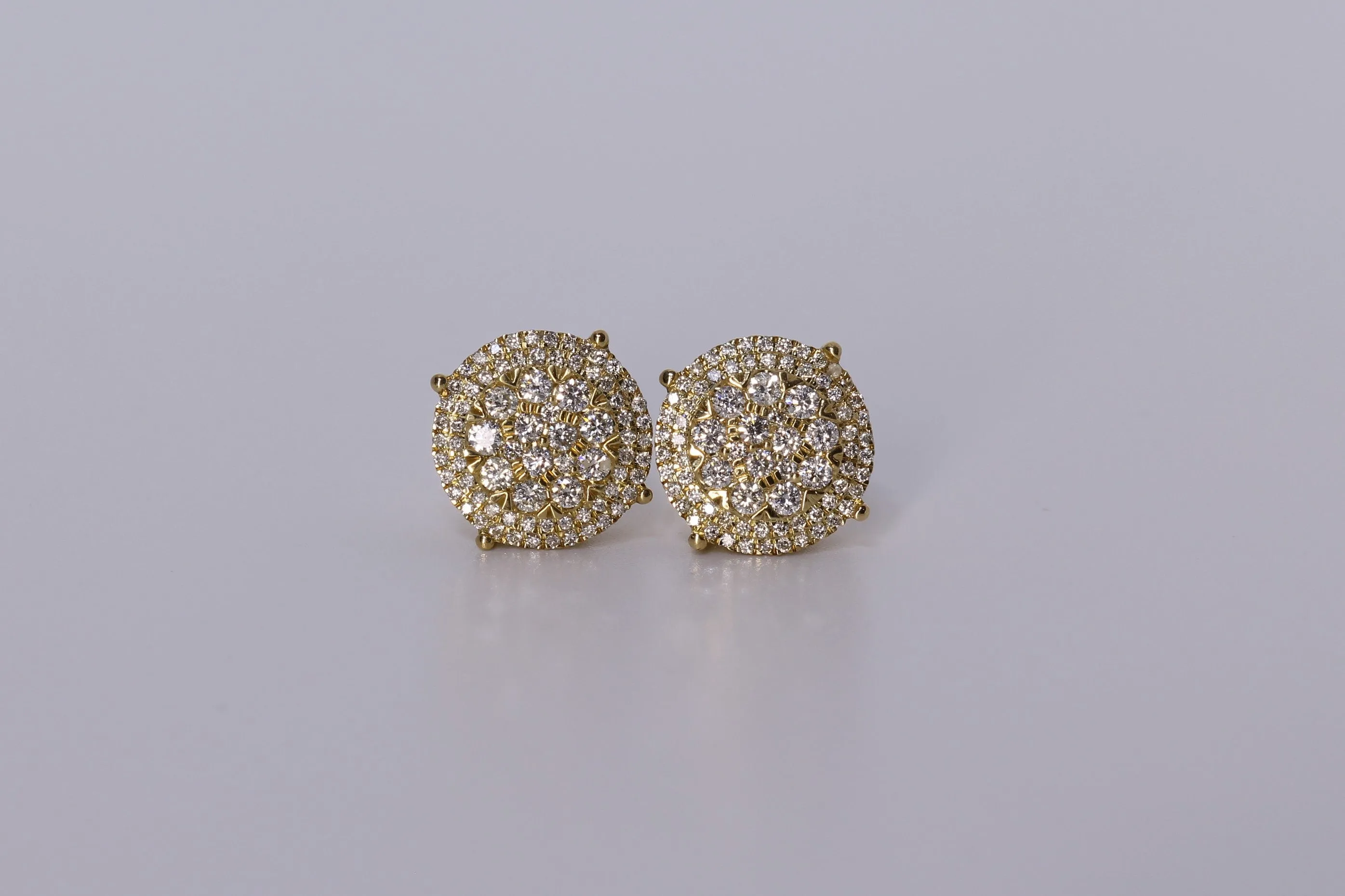 10k Yellow Gold Round Earrings .680Ctw