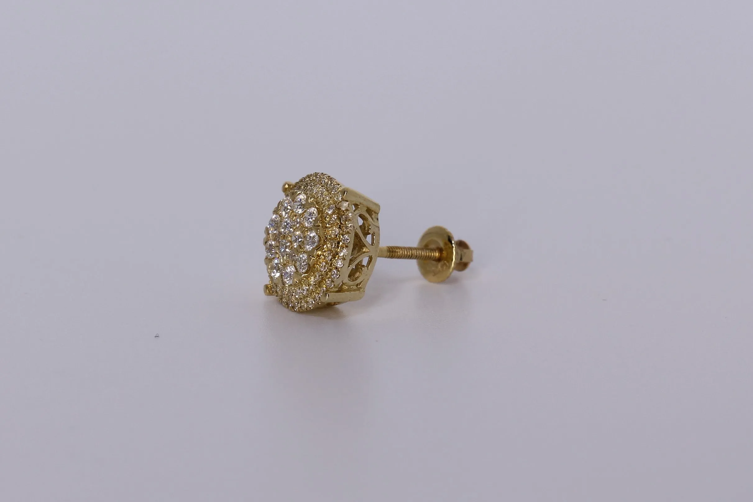 10k Yellow Gold Round Earrings .680Ctw