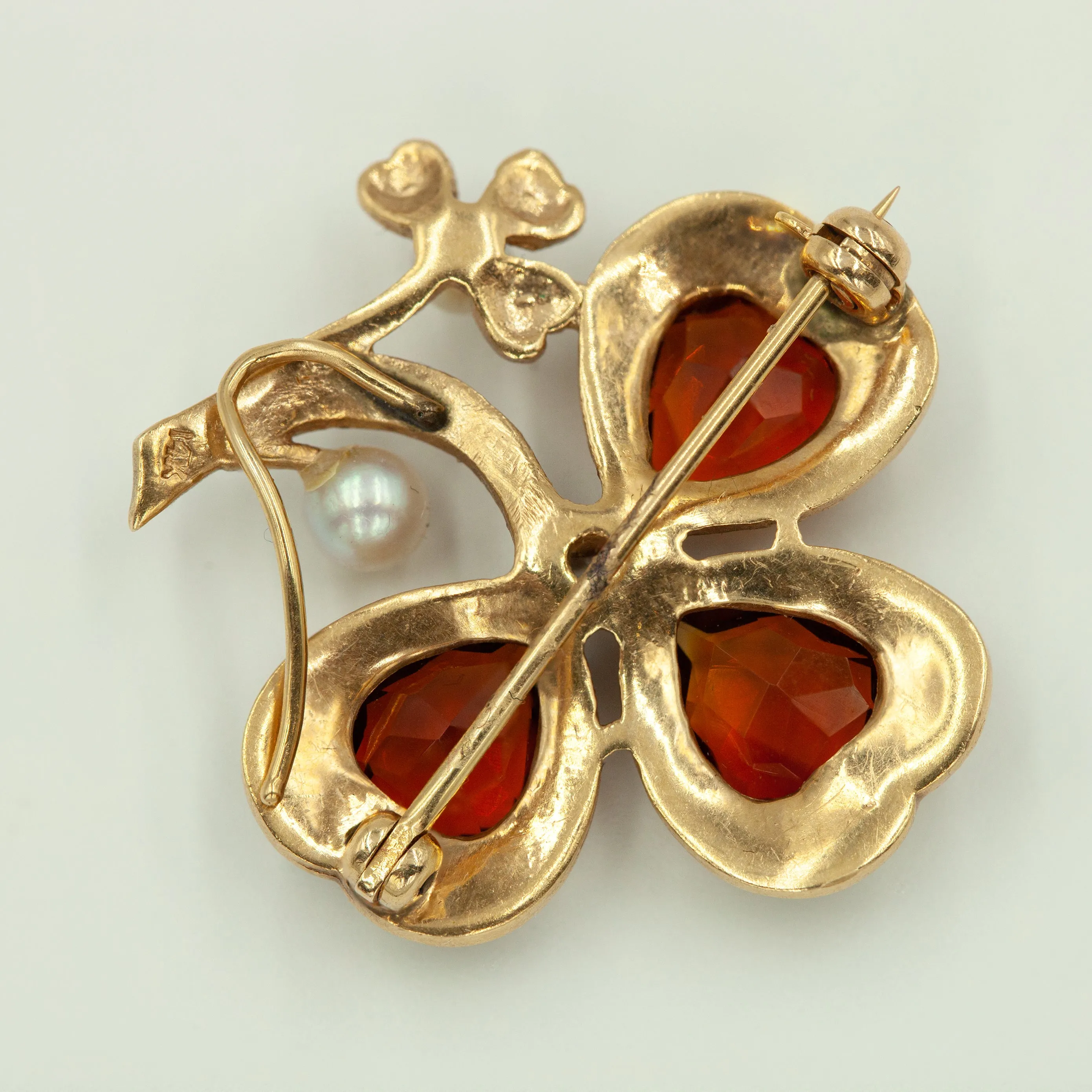 14KT Yellow Gold Three Leaf Clover Broach, Circa. 1910