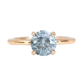 1.61ct Dark Salt and Pepper Diamond Ring in Classic Rose Gold