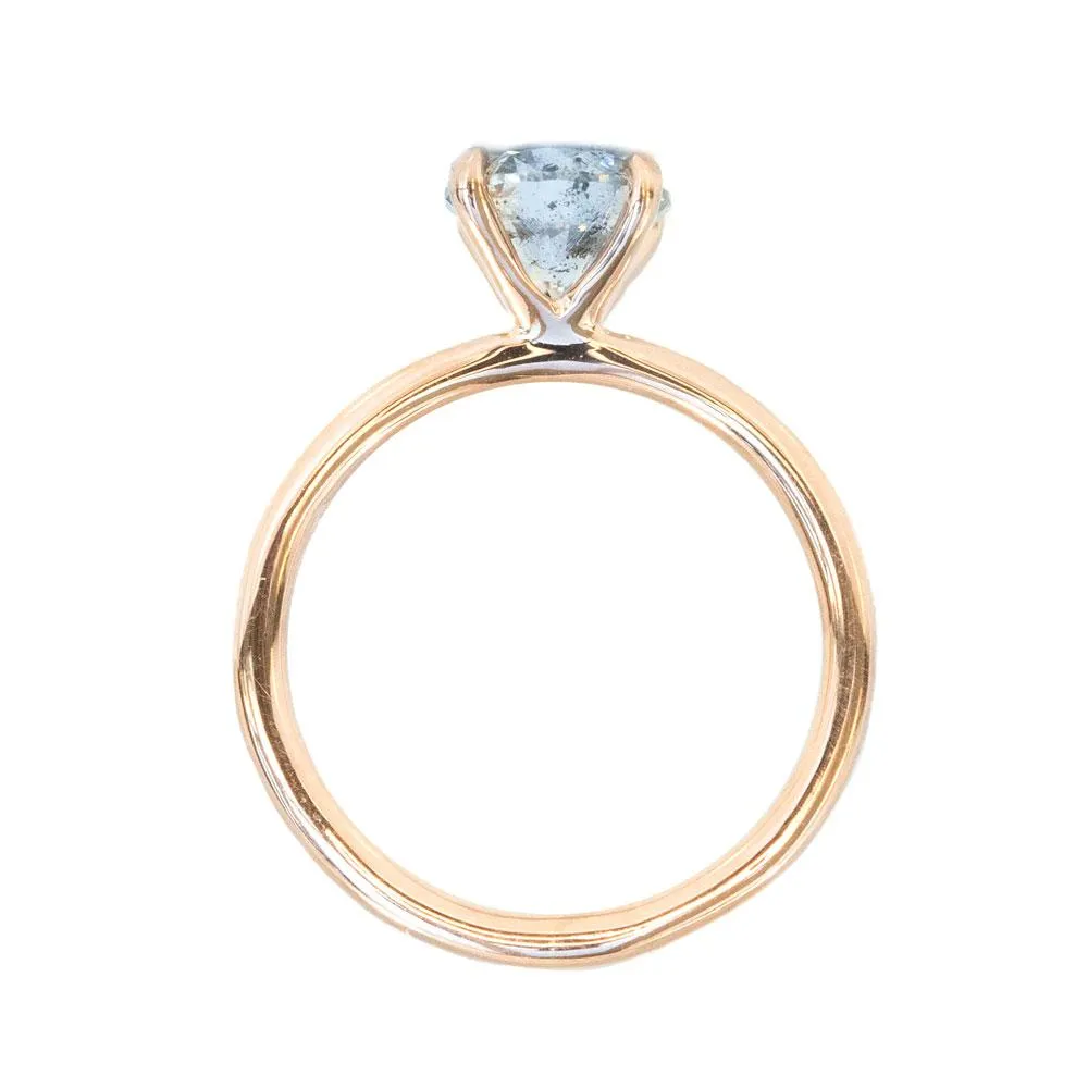 1.61ct Dark Salt and Pepper Diamond Ring in Classic Rose Gold