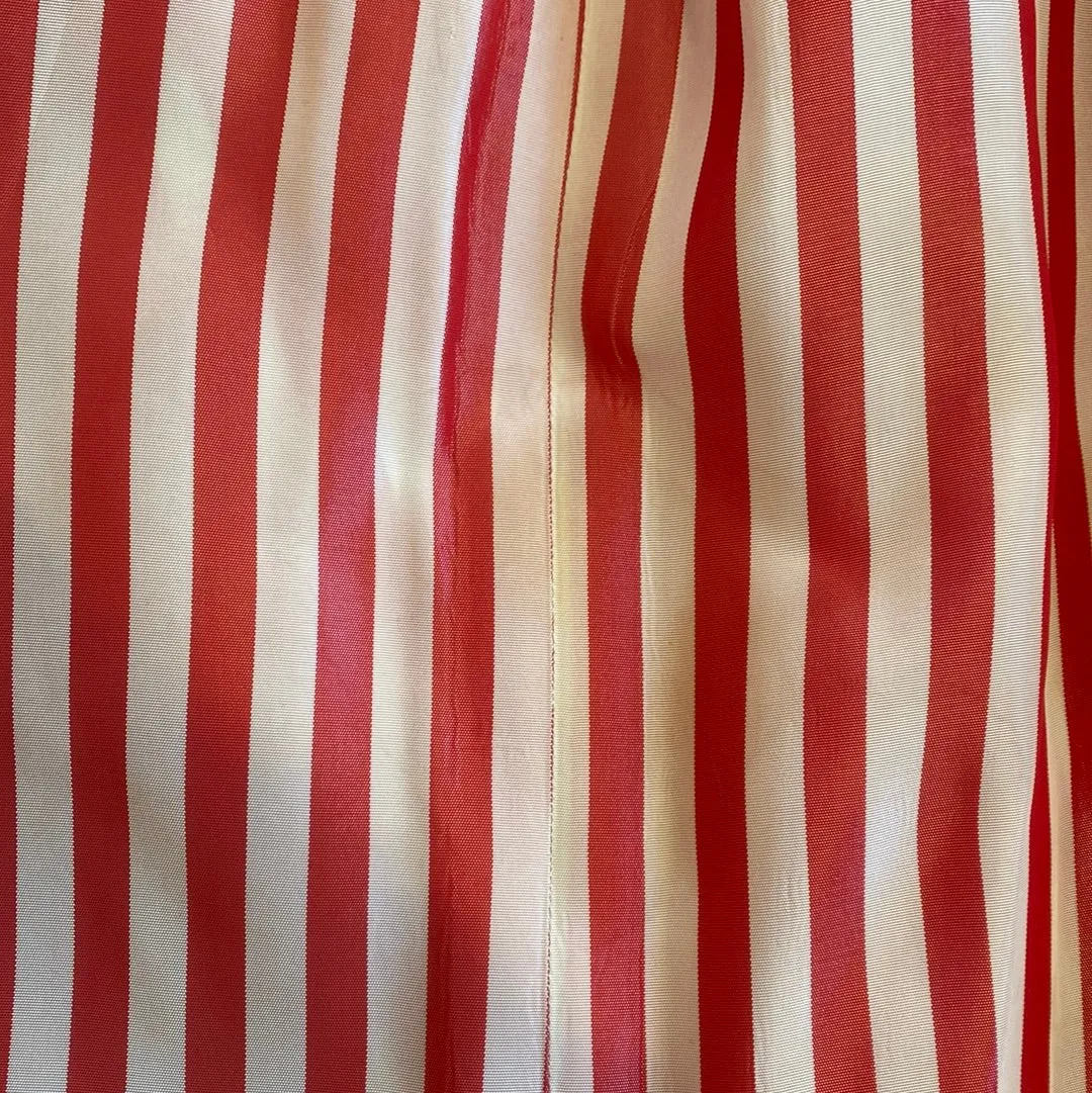 1950's Cherry Striped Taffeta Party Dress / Small