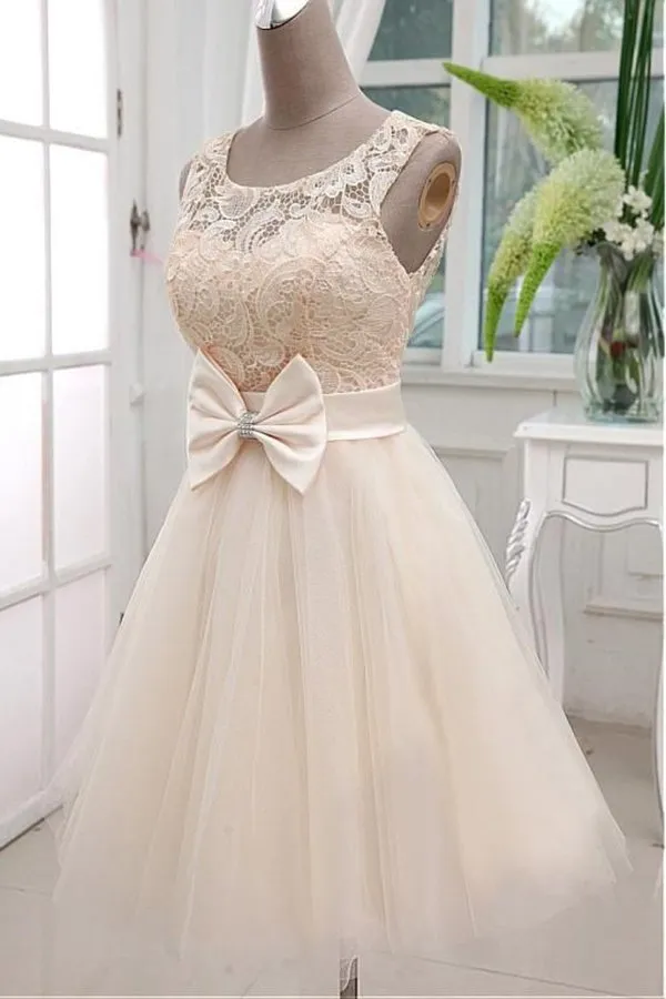 2024 A Line Scoop Tulle & Lace Homecoming Dresses P9G9TCEC