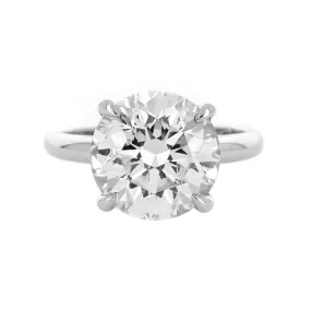 6.06ctw Cathedral Diamond Engagement Ring - White Gold