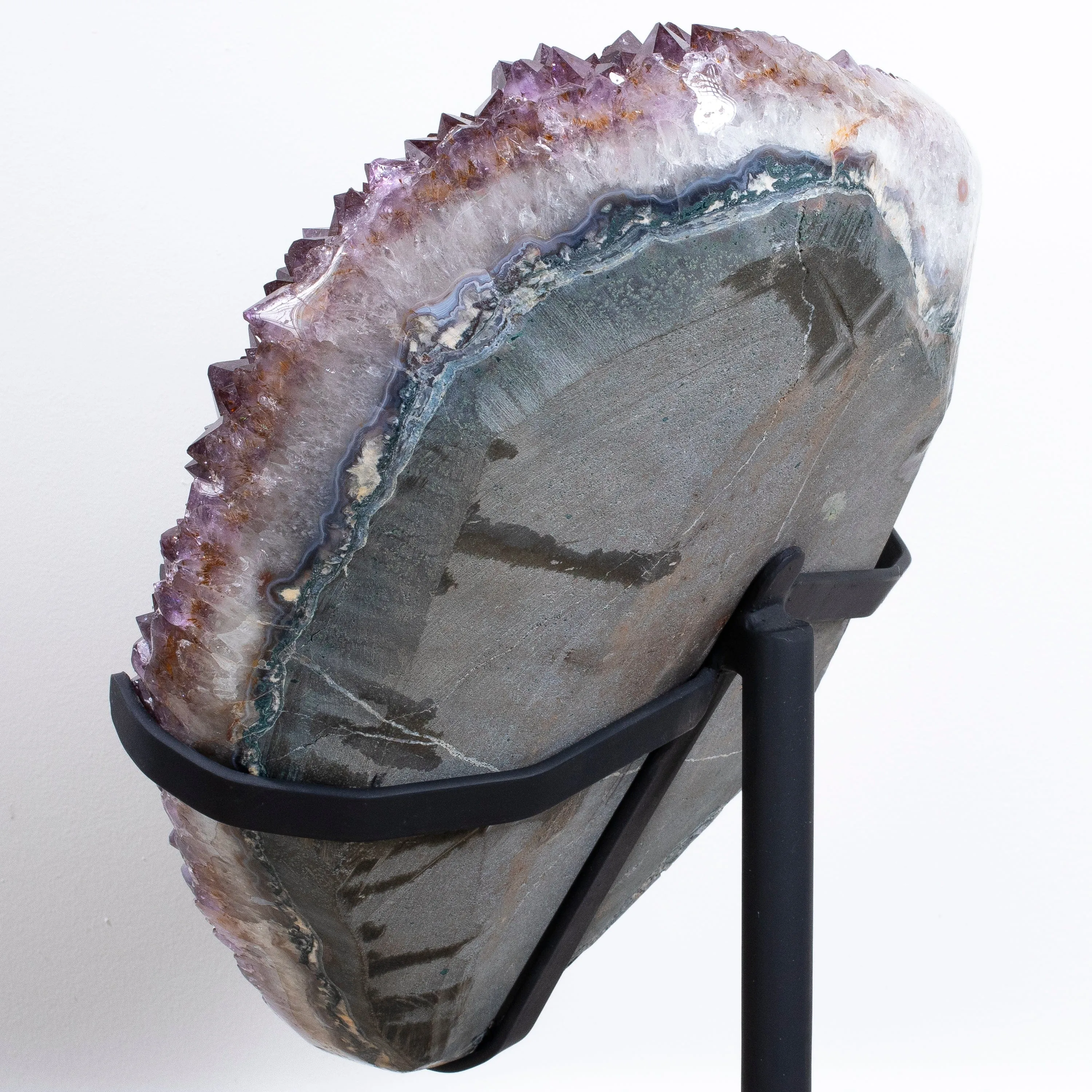 Amethyst Geode from Brazil on Custom Stand- 25 / 49 lbs