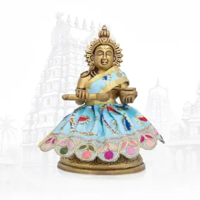 Amman Pavadai - 3 x 6 Inches | Fancy Devi Vastra/ Mata Dress/ Golden Border Mata Poshak for Deity