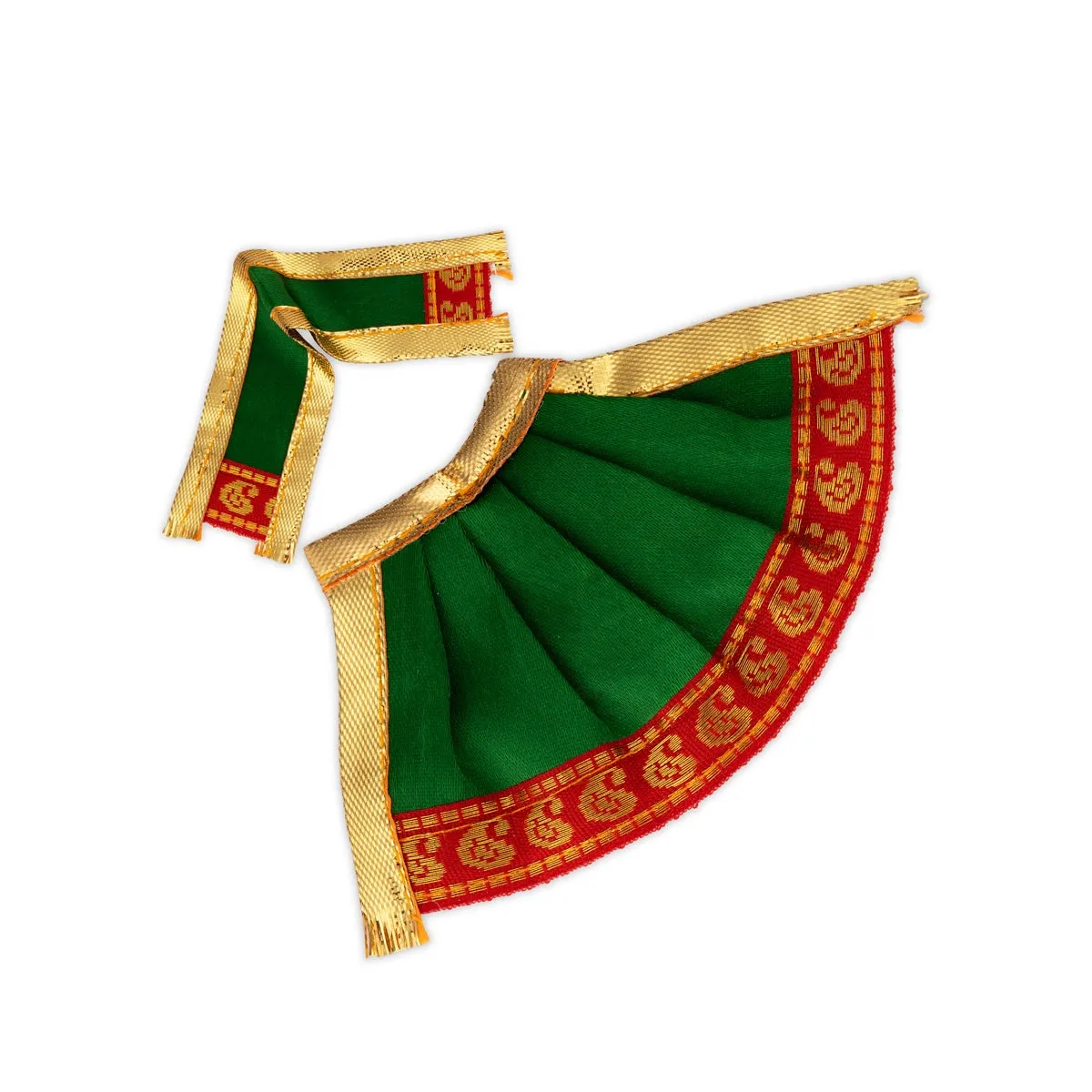 Amman Pavadai - 3 x 6 Inches | Satin Apoorva Devi Vastra/ Mata Dress/ Jari Border Mata Poshak for Deity