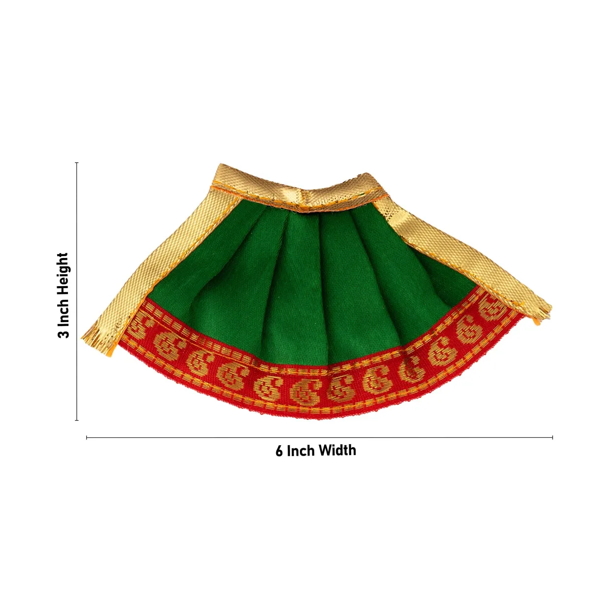 Amman Pavadai - 3 x 6 Inches | Satin Apoorva Devi Vastra/ Mata Dress/ Jari Border Mata Poshak for Deity