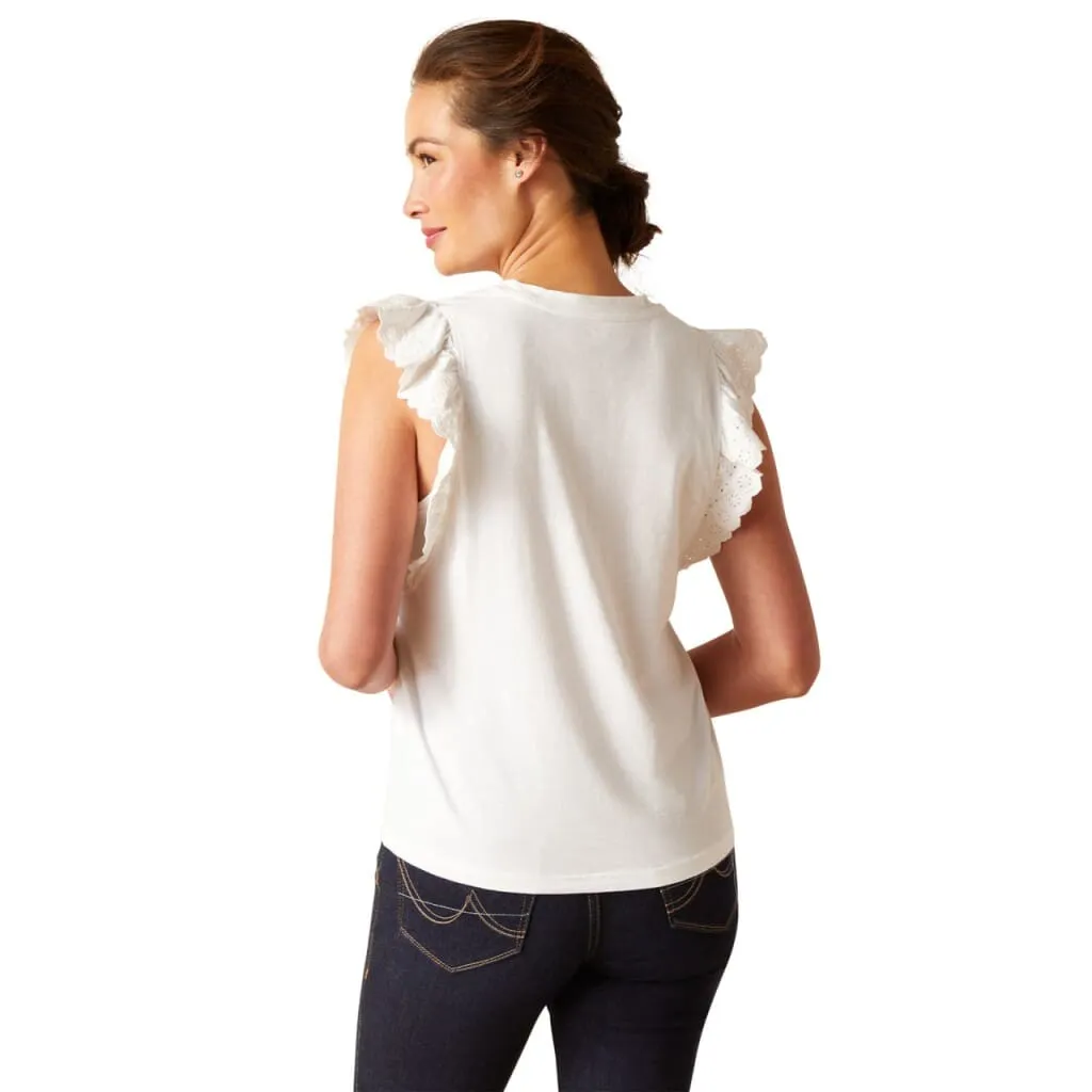 Ariat Ladies Ludlow Short Sleeved Top White