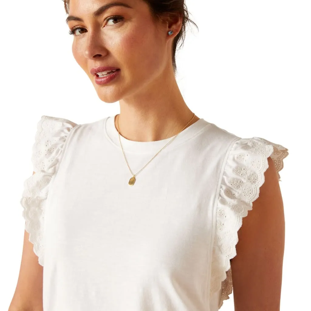 Ariat Ladies Ludlow Short Sleeved Top White