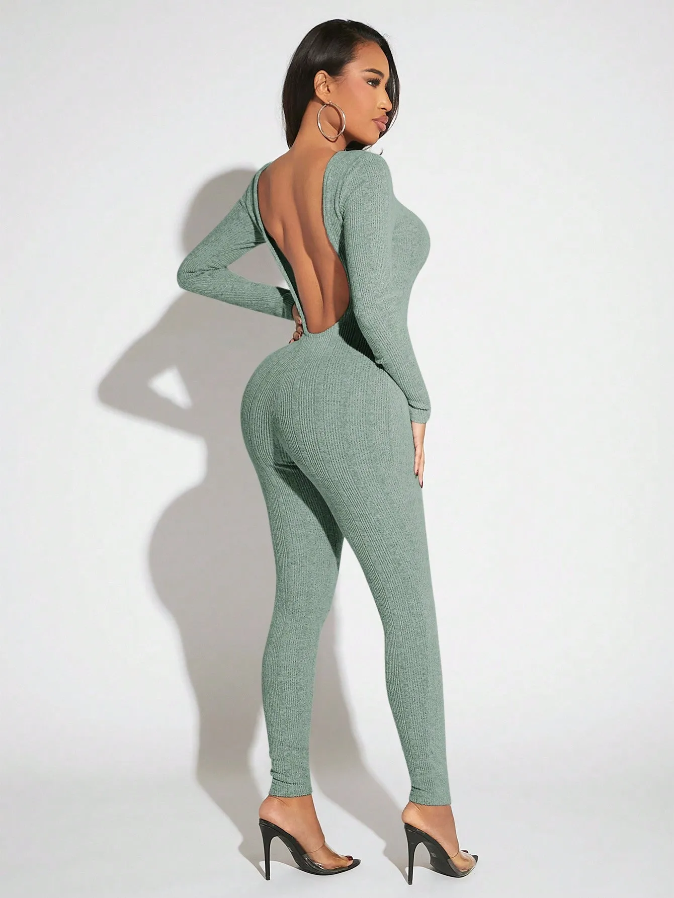 Backless Long Sleeve Jumpsuit