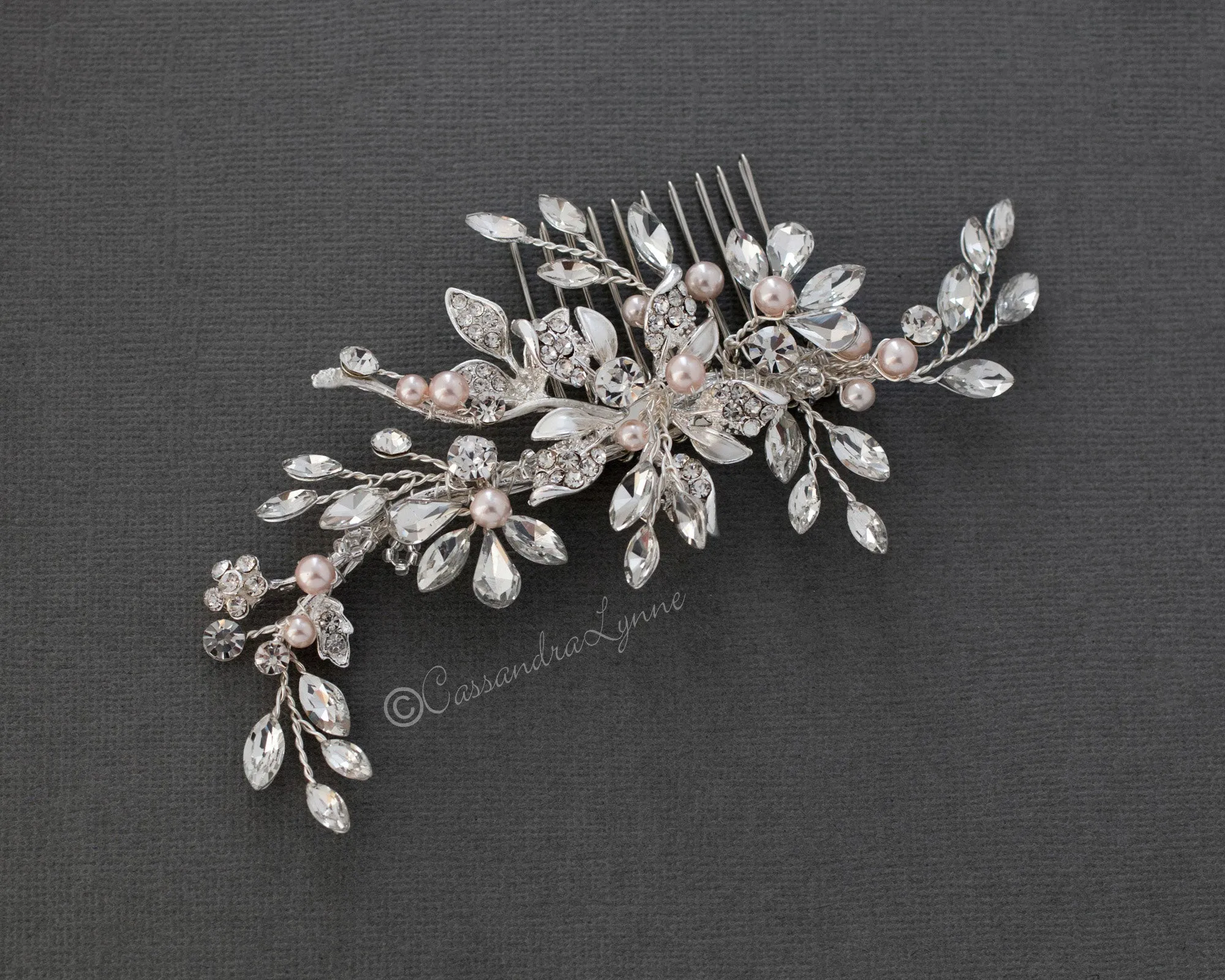 Blush Pearl Wedding Hair Comb