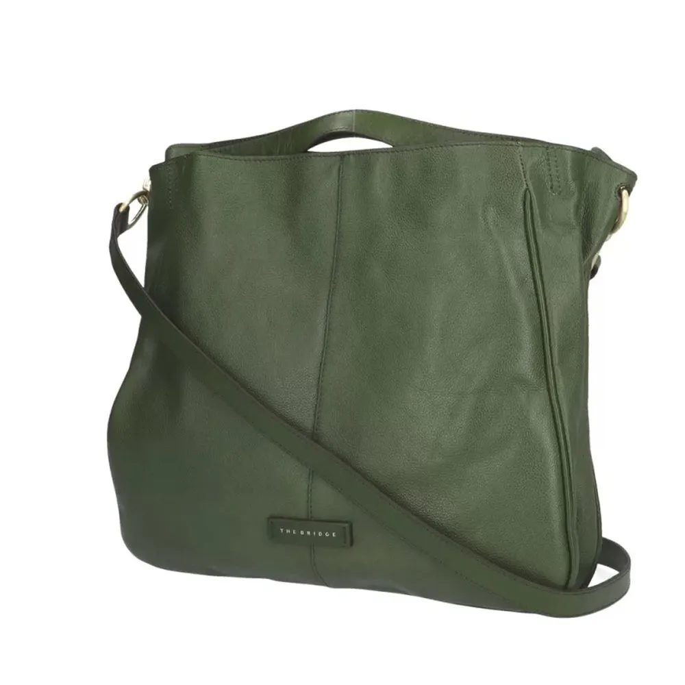 Borsa Donna a Mano con Tracolla THE BRIDGE linea Elisabetta in Pelle Verde