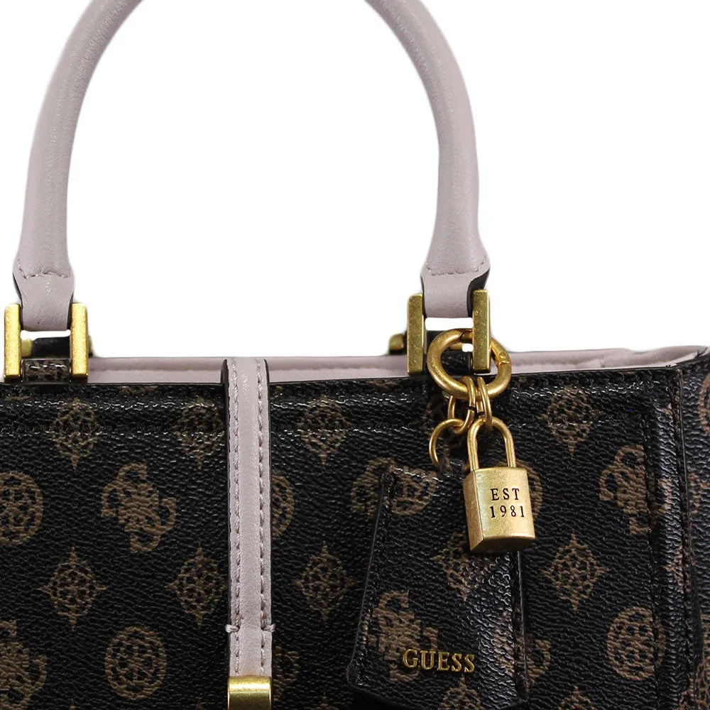 Borsa Donna a Mano GUESS linea James Logo colore Mocha Logo