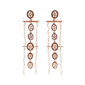 Cameo Oval Fiore Chain Earrings