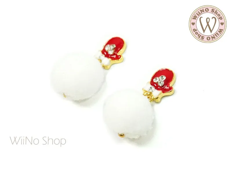 Christmas Pom Pom Nail Art Dangle Charm - 2 pcs