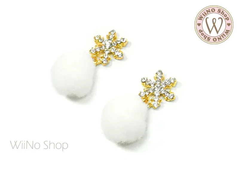 Christmas Pom Pom Nail Art Dangle Charm - 2 pcs