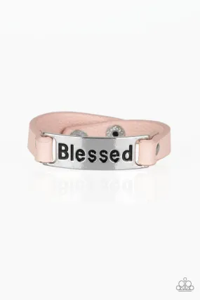 Count Your Blessings Pink and Silver Wrap Snap Bracelet - Paparazzi Accessories