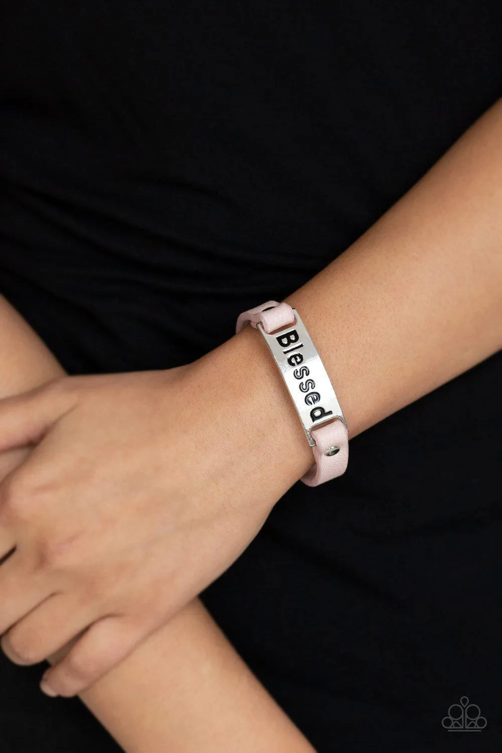 Count Your Blessings Pink and Silver Wrap Snap Bracelet - Paparazzi Accessories