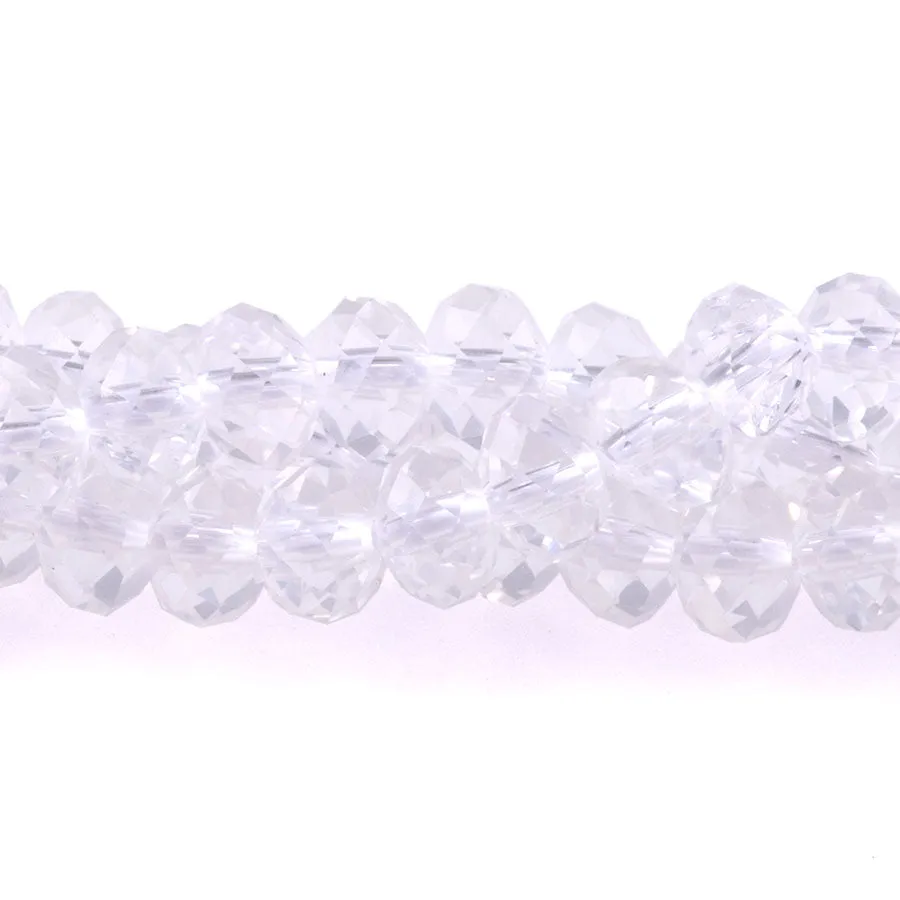 Crystal Quartz 6mm Rondelle Faceted - 15-16 Inch