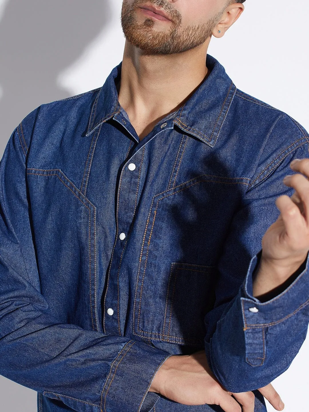 Dark Wash Carpenter Shirt and Jeans Combo Clothing Set