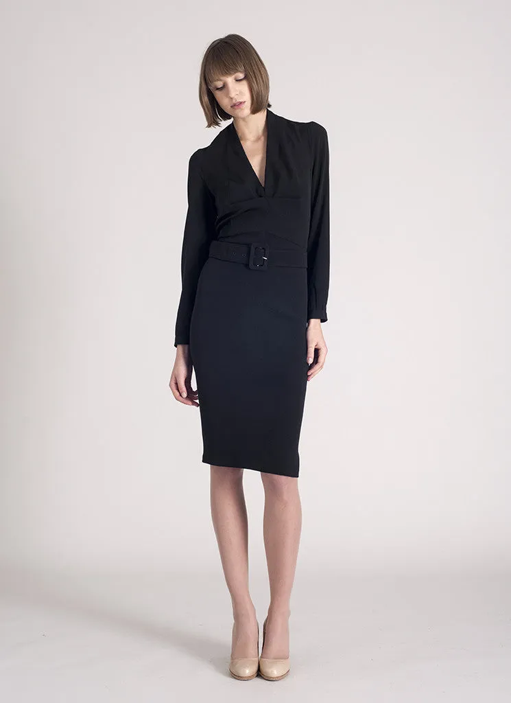 DESTINY DRESS Black Plumb SILK SALE