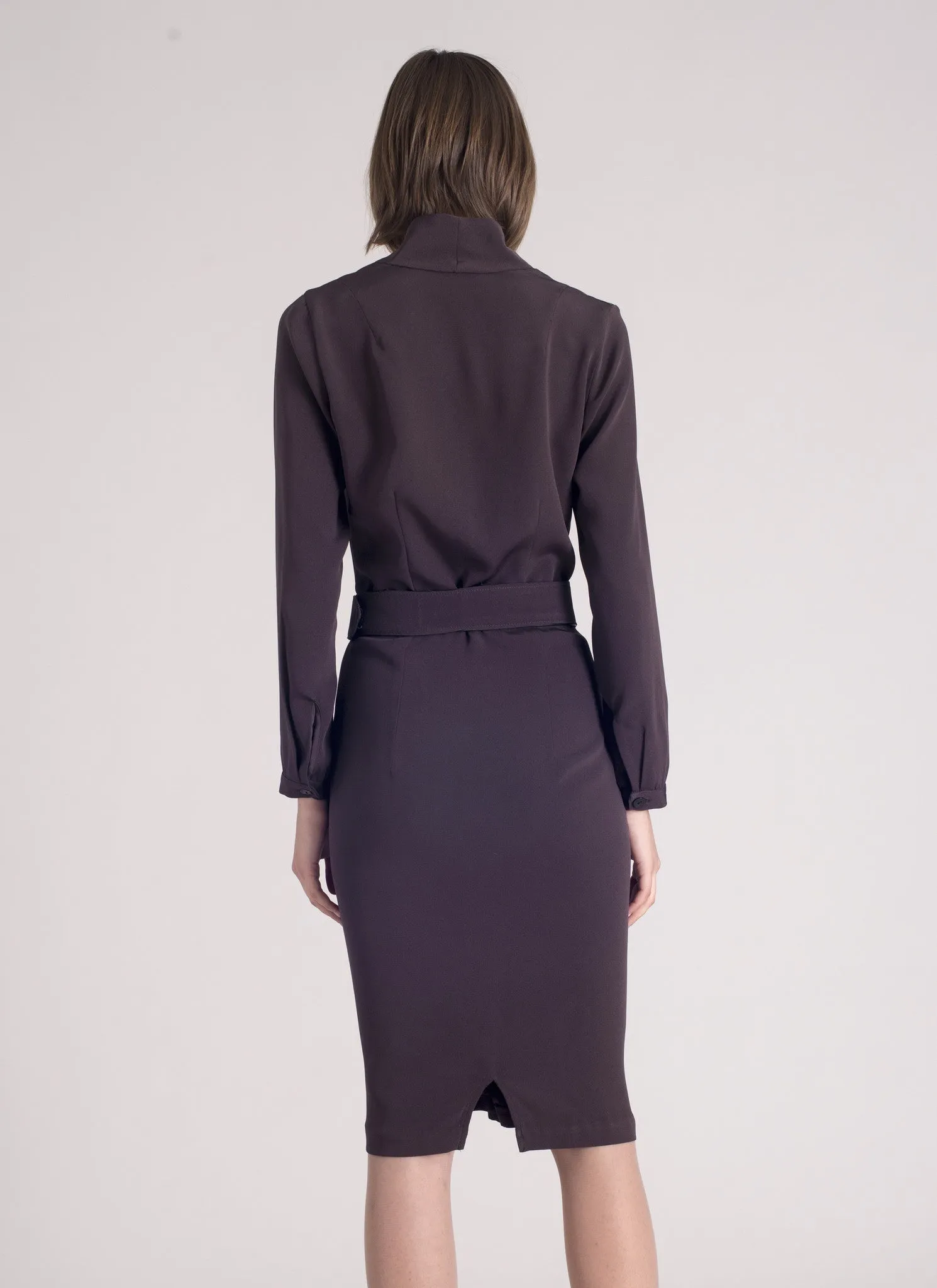 DESTINY DRESS Black Plumb SILK SALE