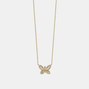 Diamond Baguette Butterfly Necklace