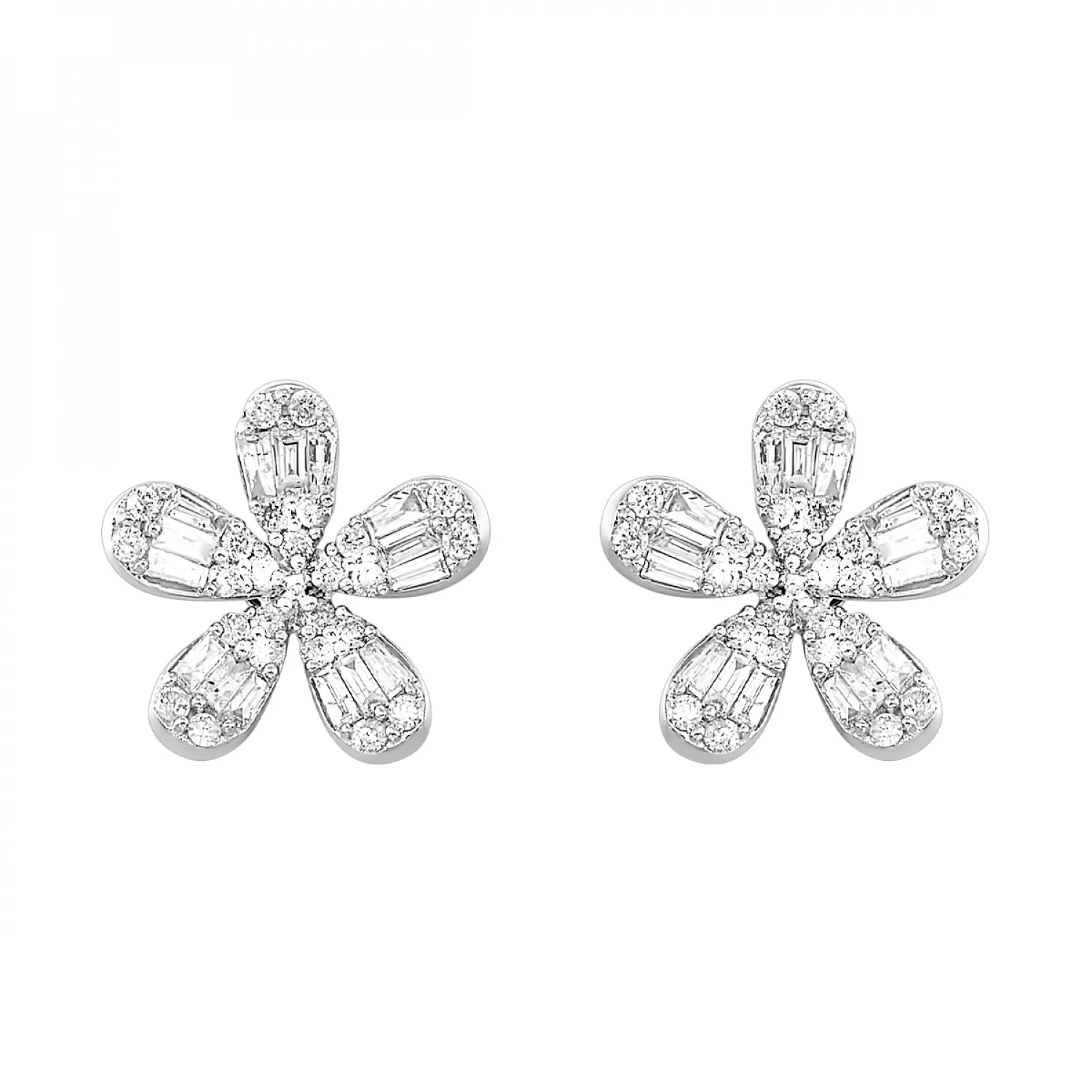 Diamond Flower Earrings