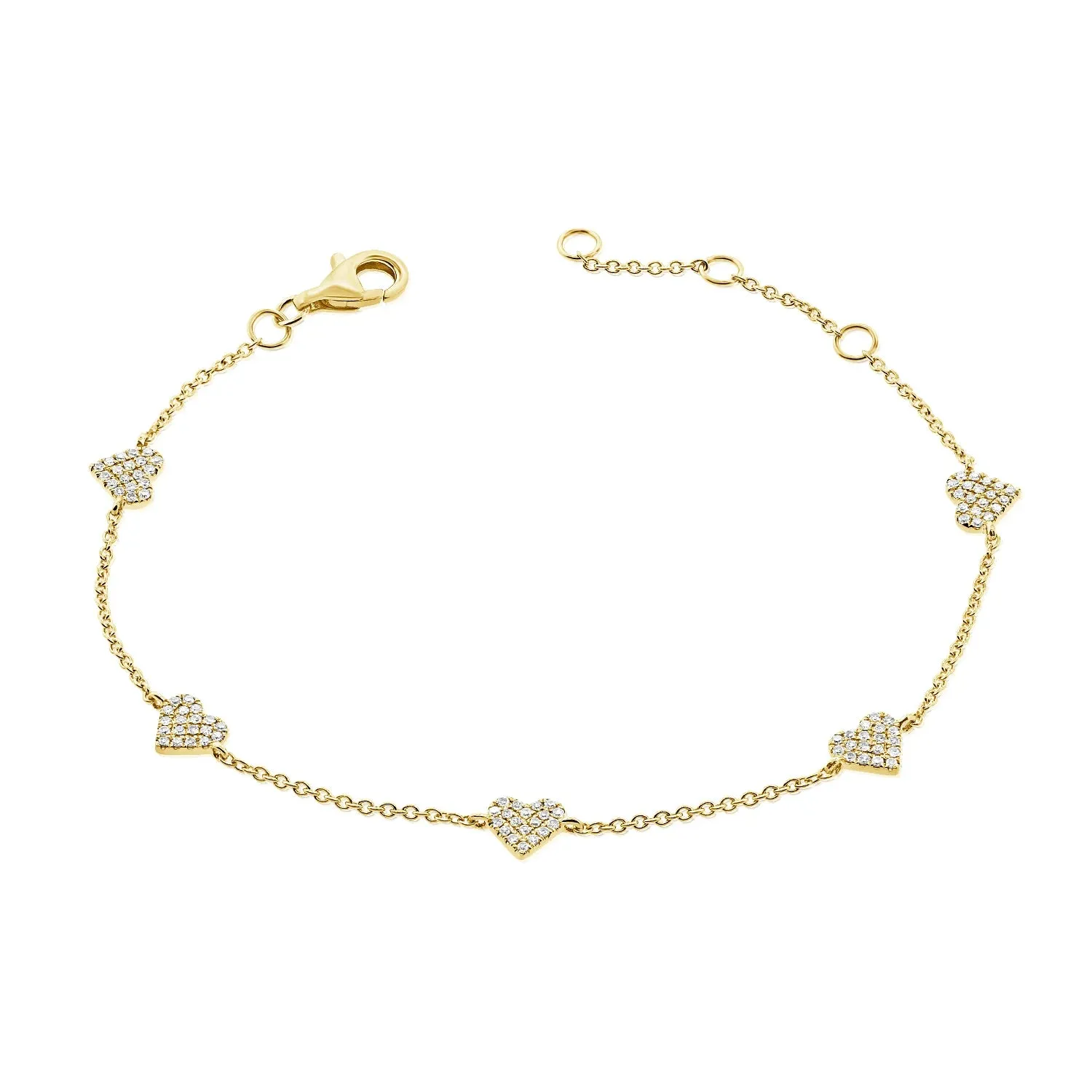 Diamond Heart Station Bracelet