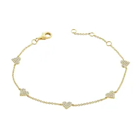 Diamond Heart Station Bracelet