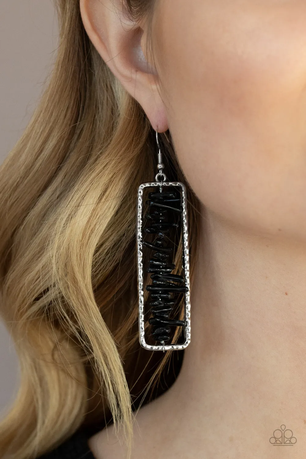 Dont QUARRY, Be Happy - Black Earring