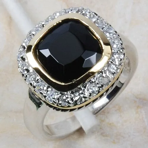 Elegant Black Onyx Ring - 925 Sterling Silver