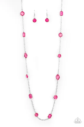 Glassy Glamorous - Pink Necklace