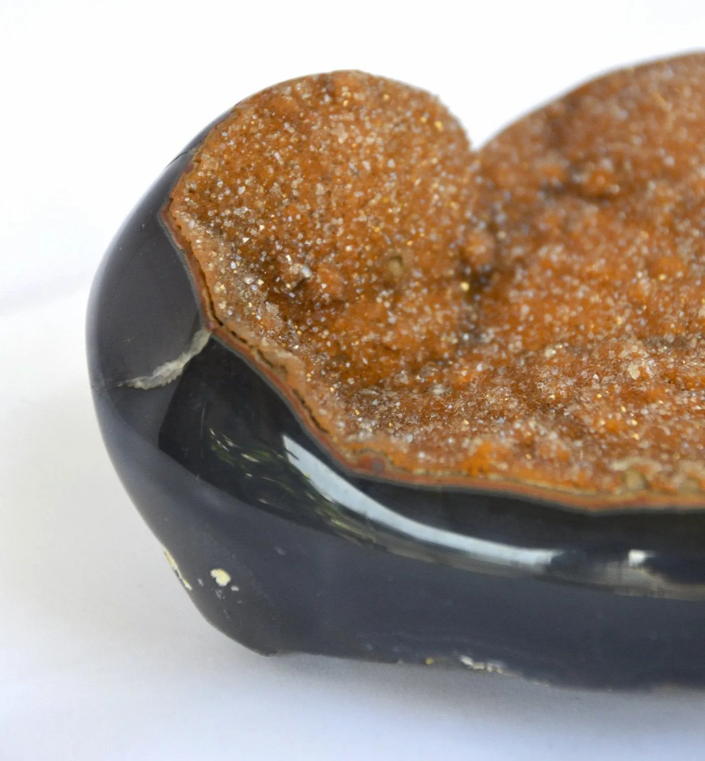 Golden Druzy Citrine Heart