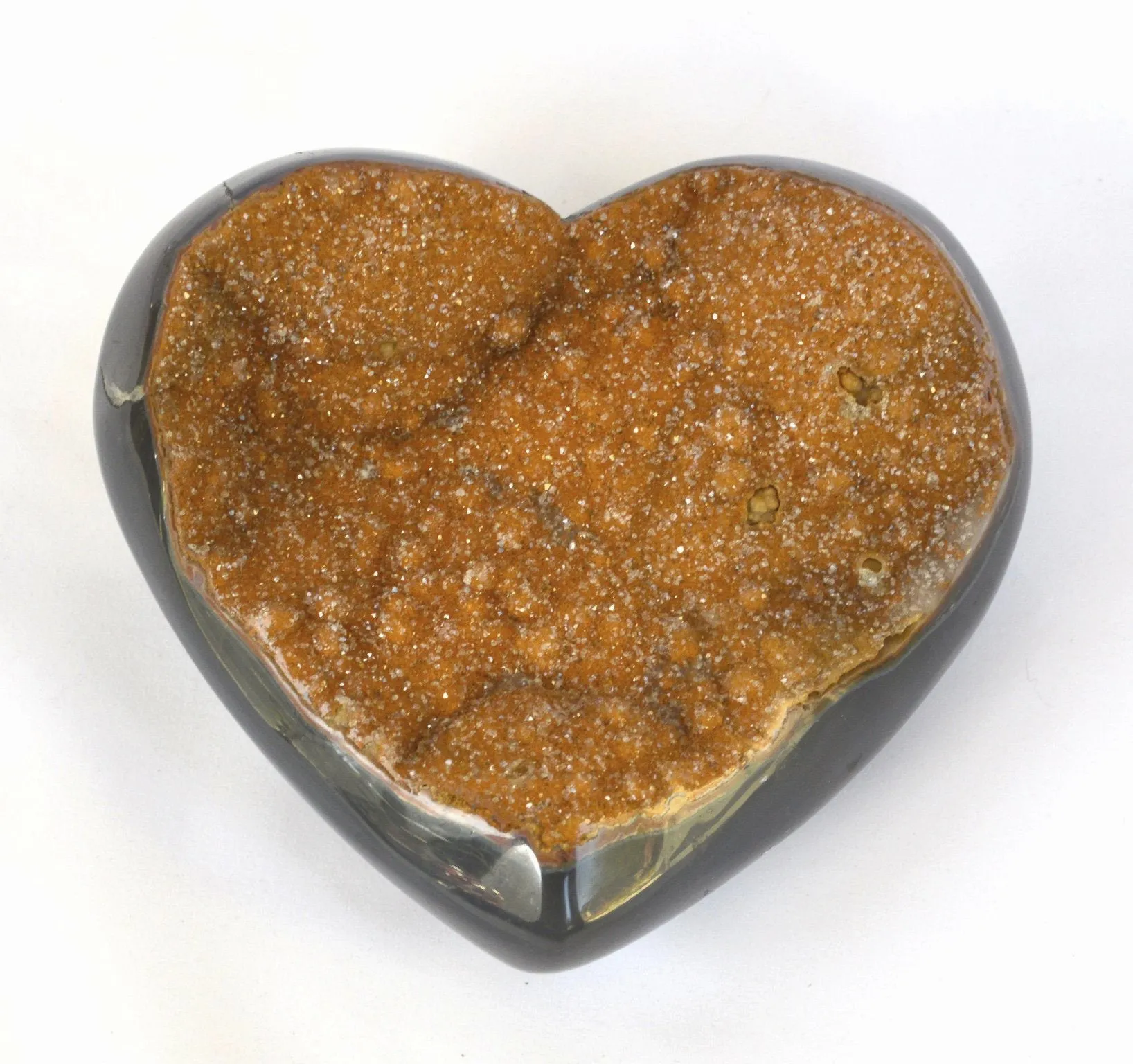 Golden Druzy Citrine Heart