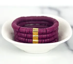 Heishi Color Pop Bracelet Maroon