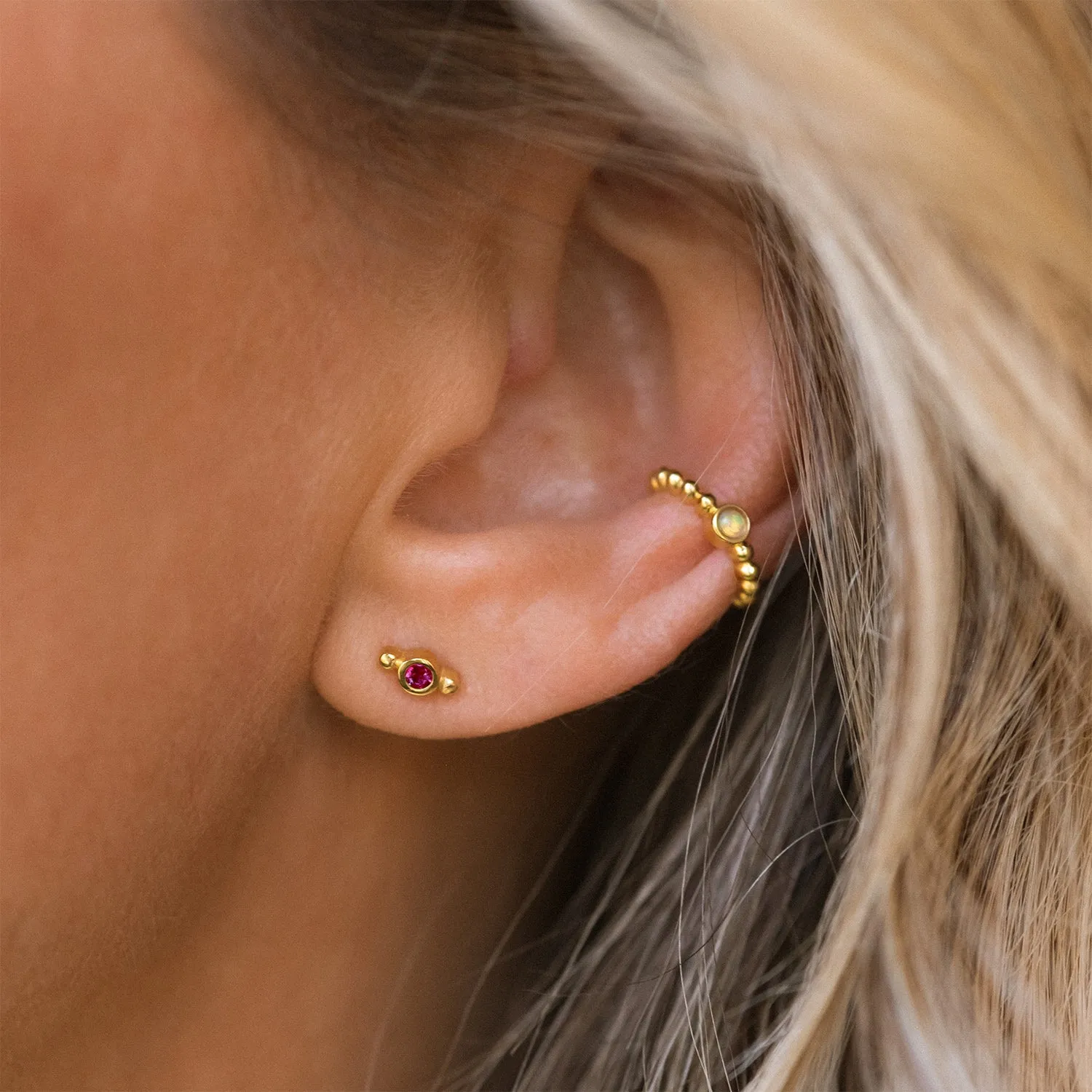 Isla Studs | Pink Sapphire