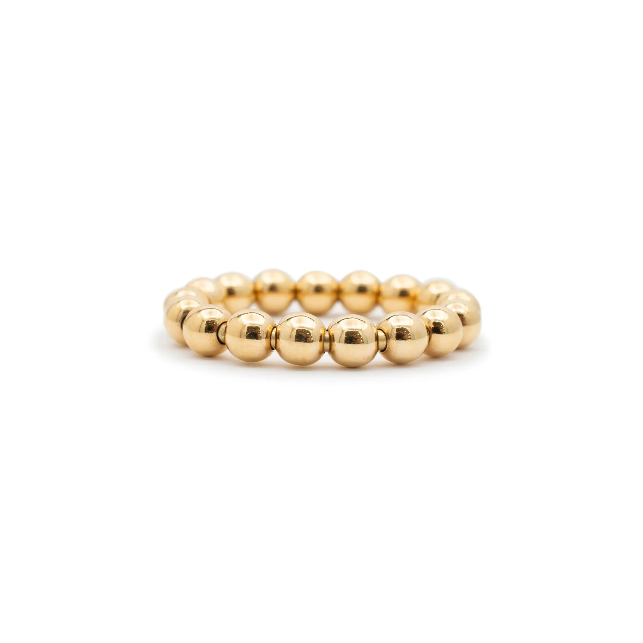 Ladies 18K Yellow Gold Adjustable Bead Band