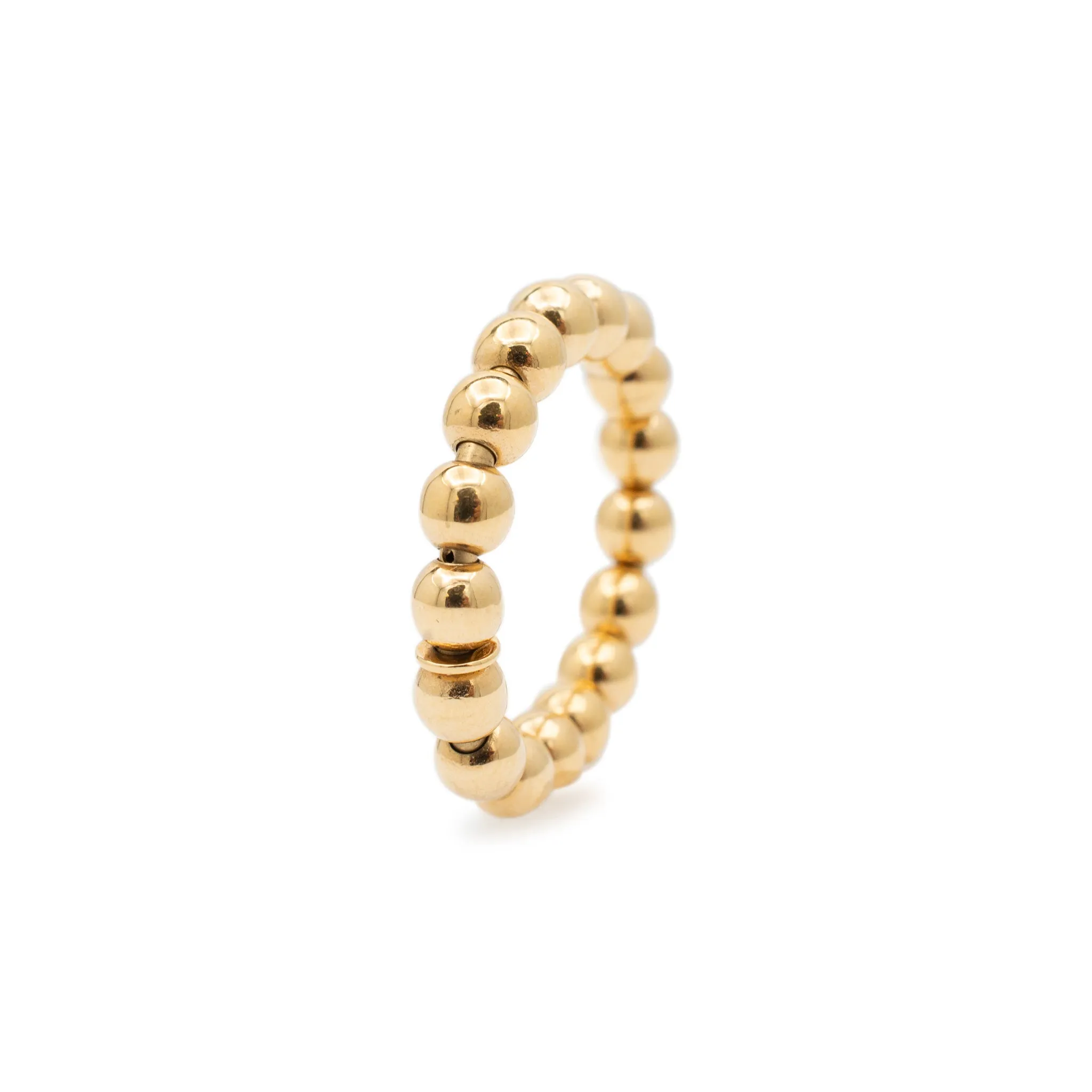 Ladies 18K Yellow Gold Adjustable Bead Band