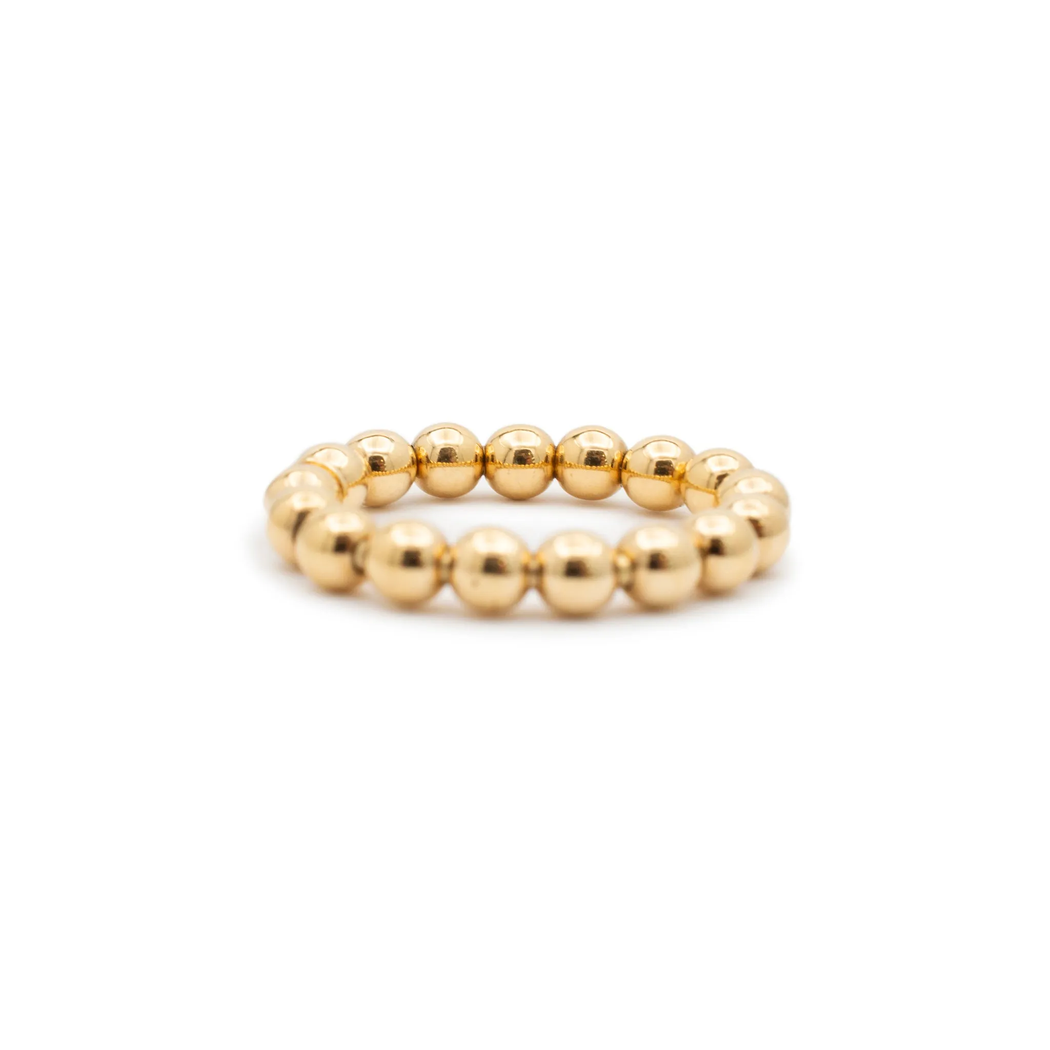 Ladies 18K Yellow Gold Adjustable Bead Band