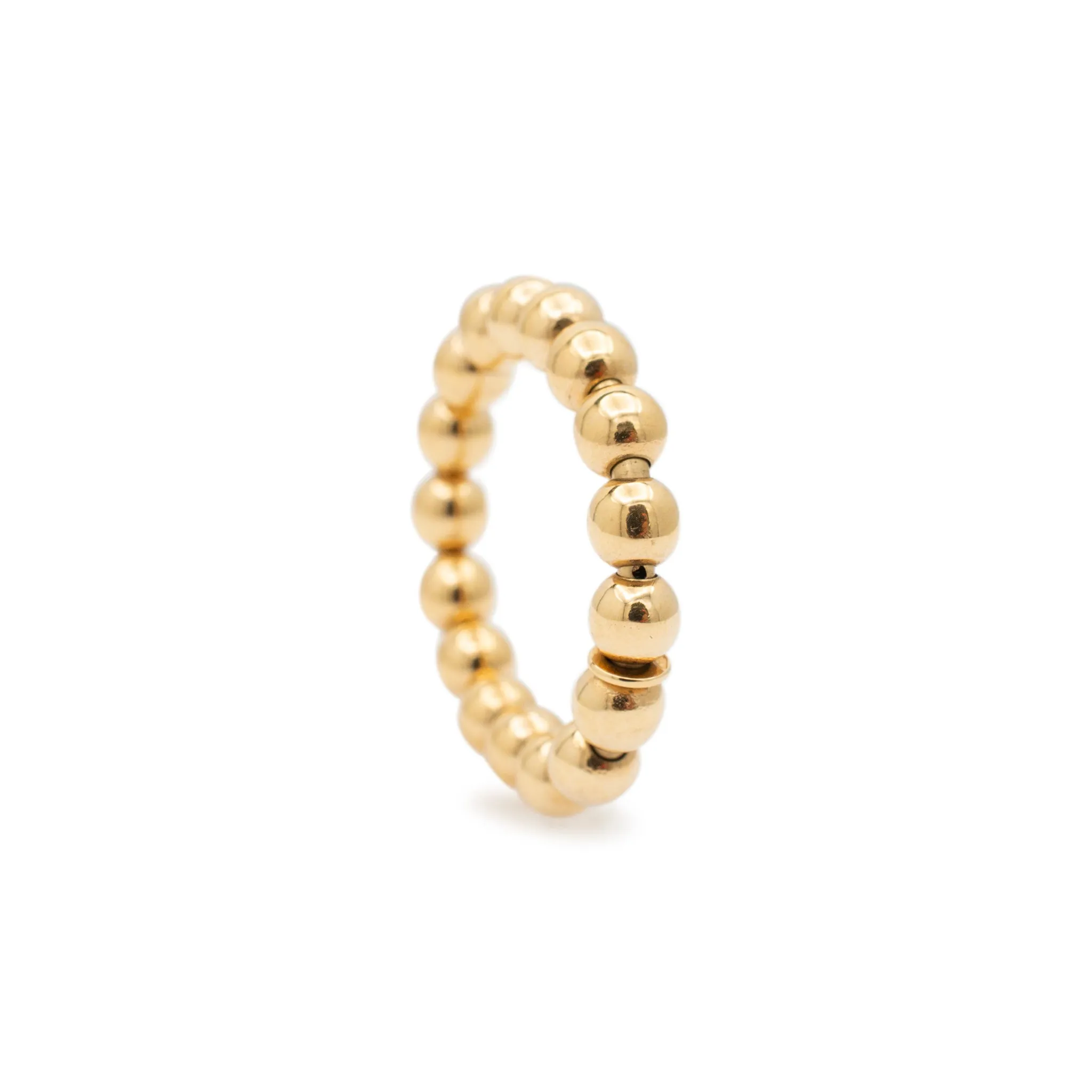 Ladies 18K Yellow Gold Adjustable Bead Band