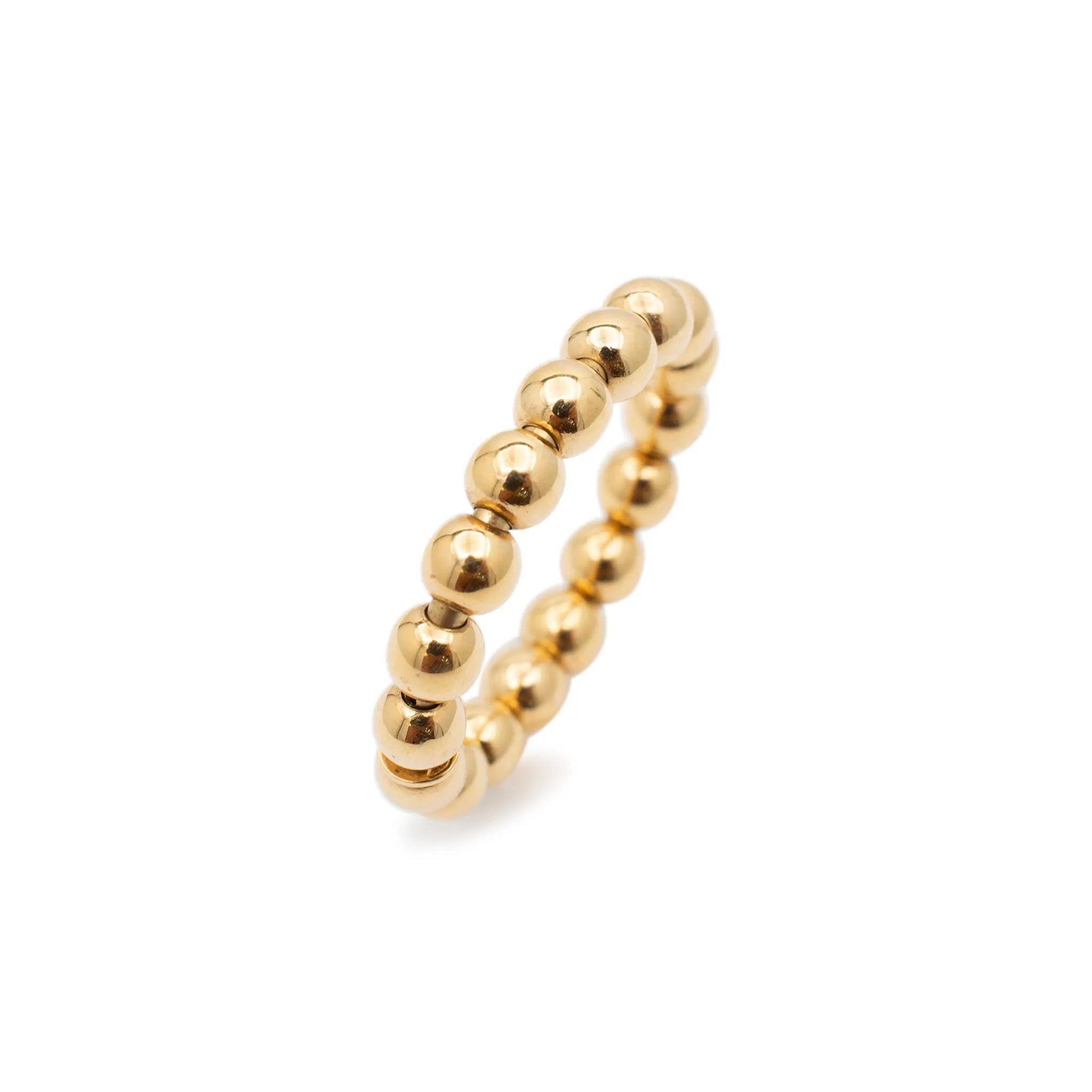 Ladies 18K Yellow Gold Adjustable Bead Band