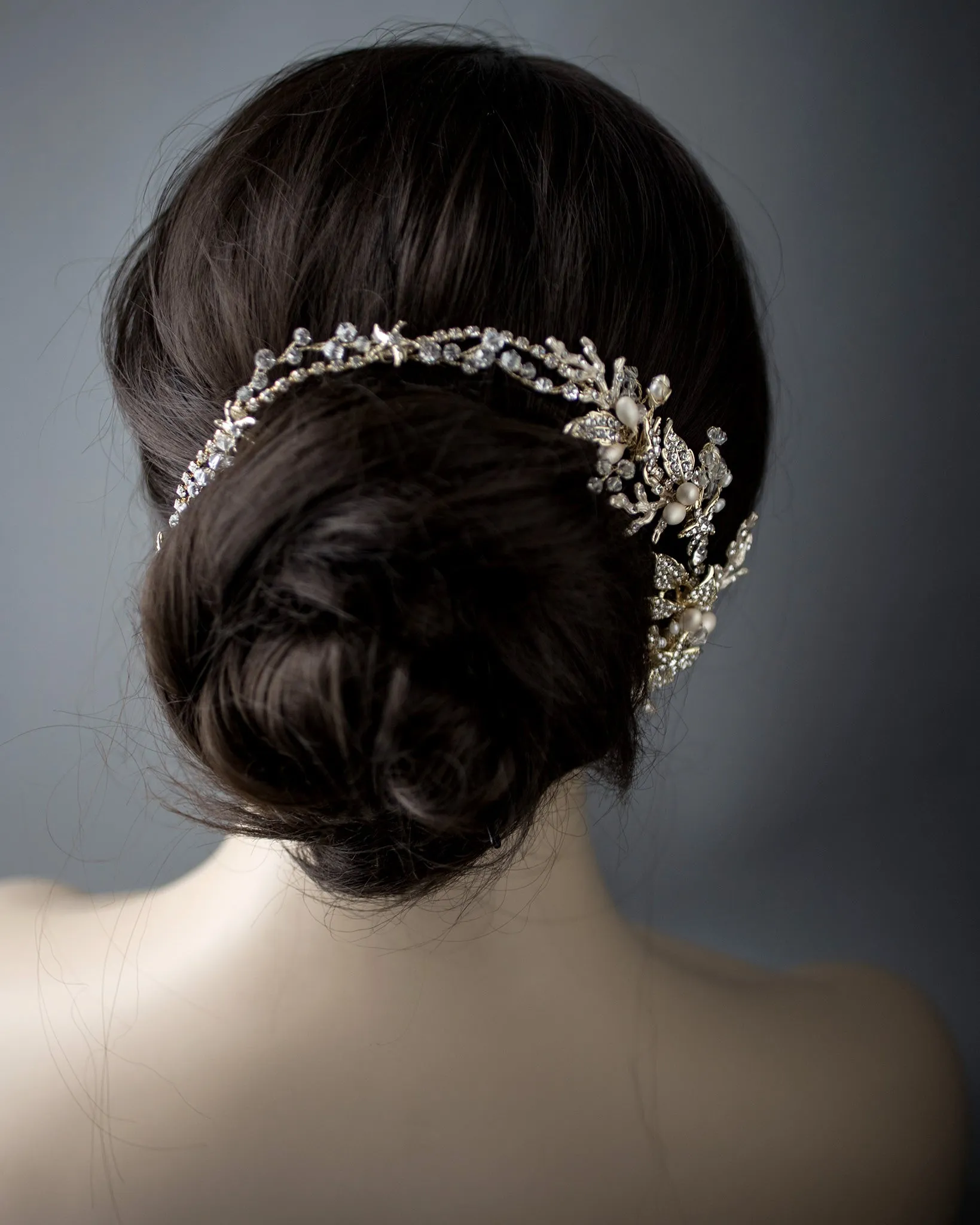 Light Gold Beach Wedding Headpiece