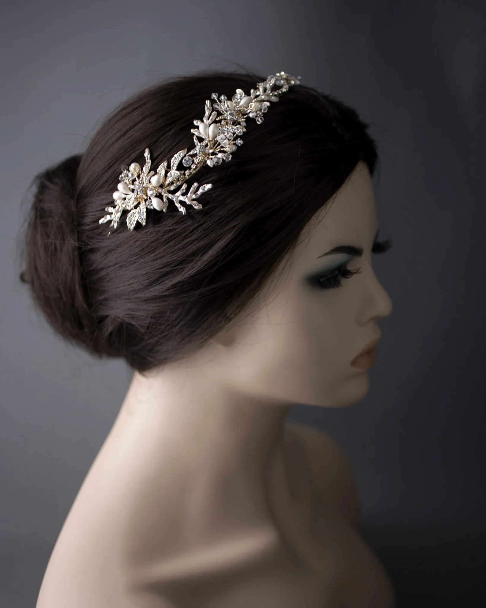 Light Gold Beach Wedding Headpiece