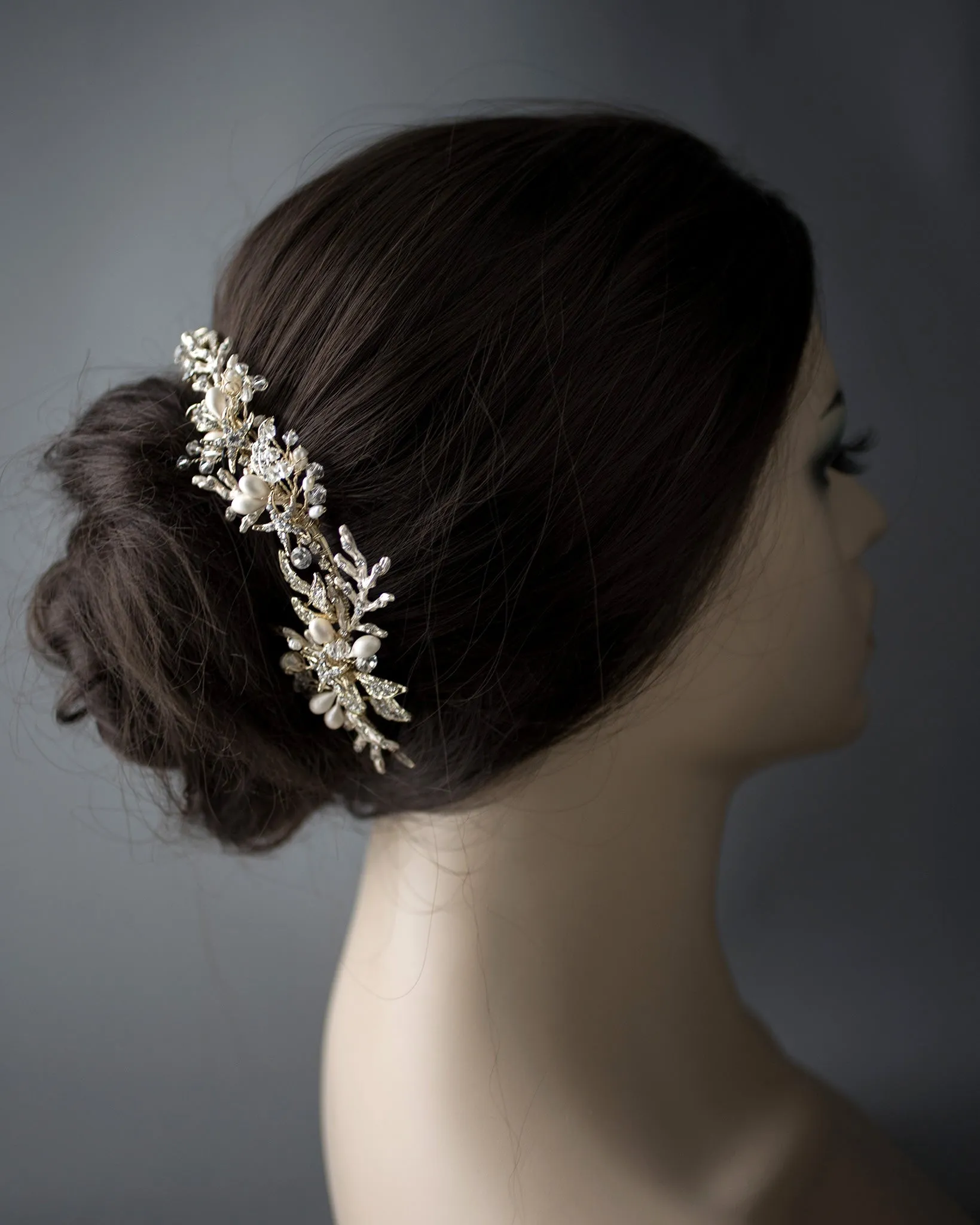 Light Gold Beach Wedding Headpiece