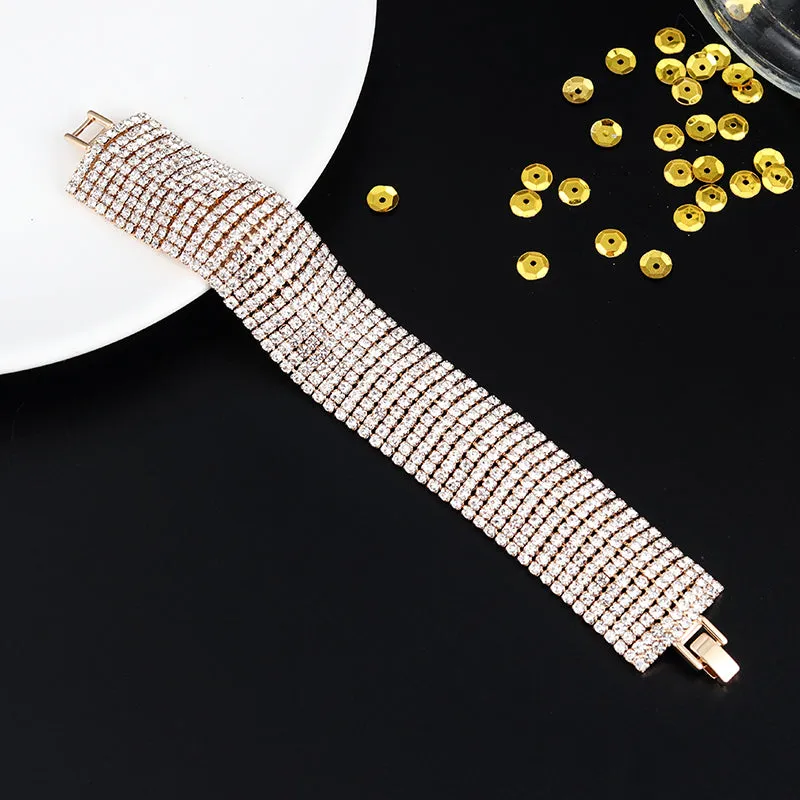 Luxury Wide Crystal Layered Delicate Design Bracelet