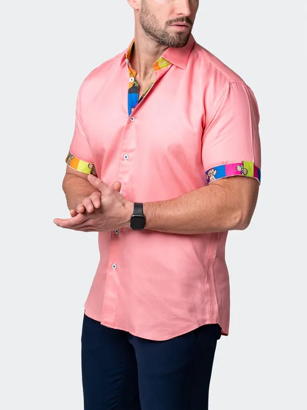 Maceoo Stretch Short-Sleeve Shirt | Galileo Pazole Pink